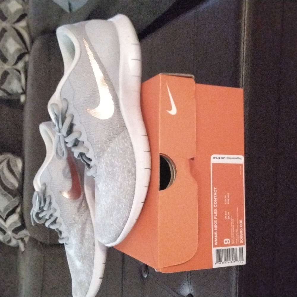Grey and rose gold nike